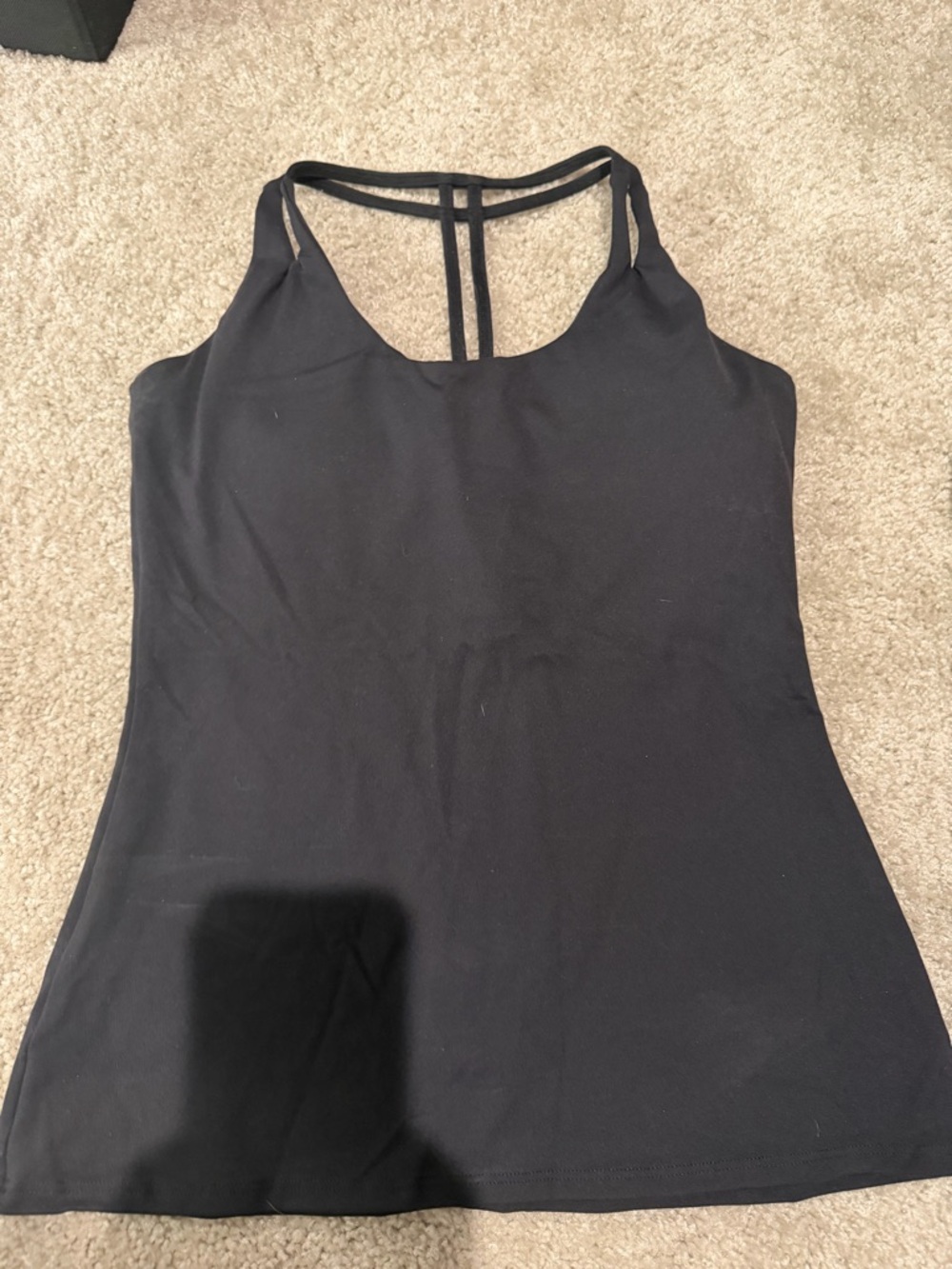 Women's Athletic Black Strappy Back Tank Top
